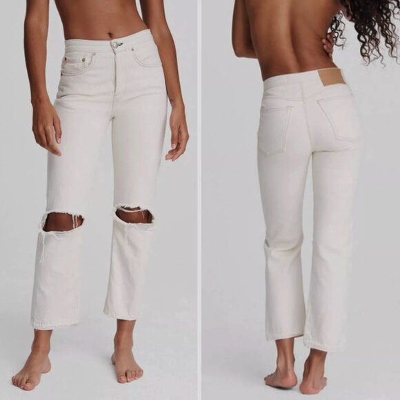 Rag & Bone Jeans Maya High-rise Ankle Straight Distressed Size 32 - Picture 1 of 11